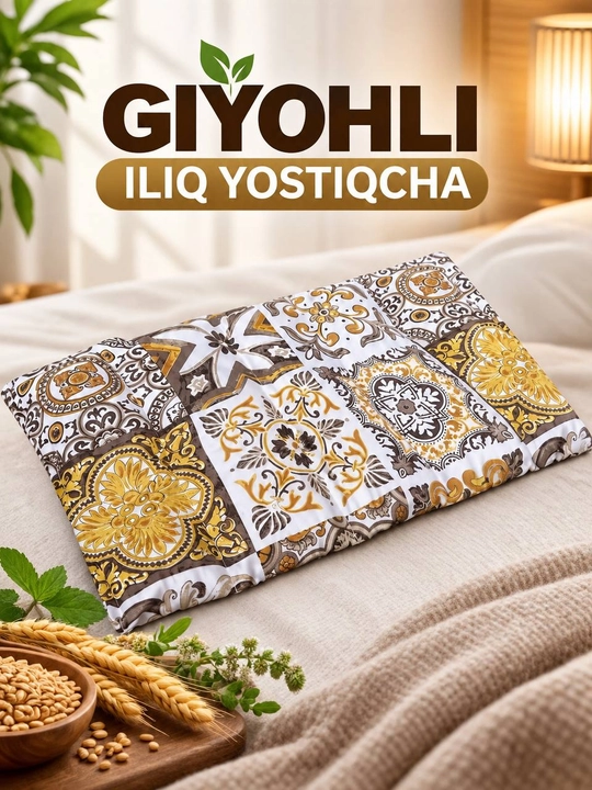 Og‘riqni qoldirish uchun bug‘doy qo‘shilgan isituvchi yostiq-isitgich - ko‘p marta ishlatiladigan - 