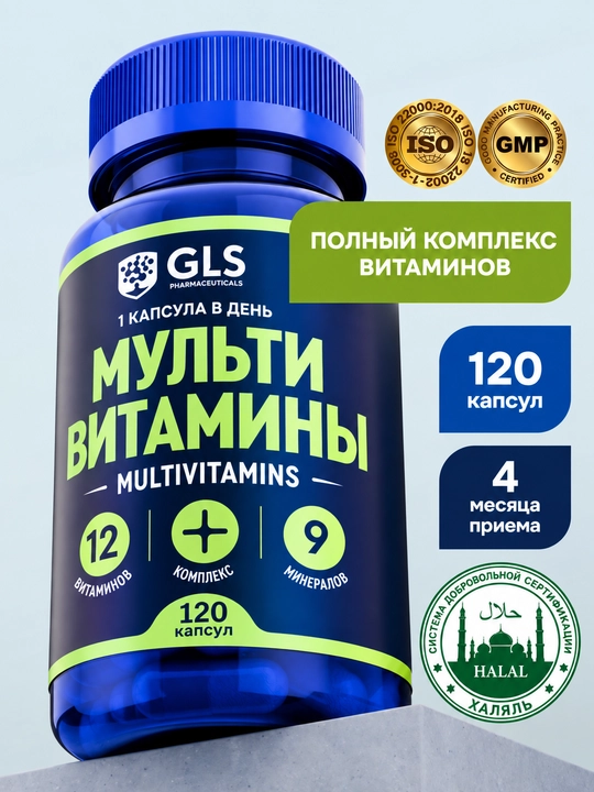Multivitaminlar 12+9 kompleksi, multi vitamin, 60 va 120 kapsula - 