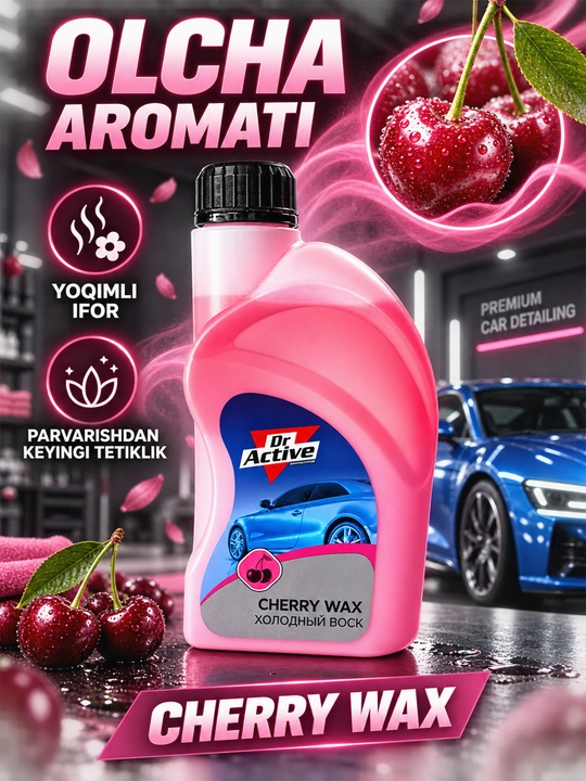 Dr Active Cherry Wax — gilos aromatlı sovuq mum, kuzovni himoya qilish va yarqiratish, 1 л