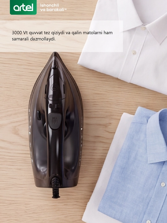 Bug‘ bilan namlaydigan dazmol Artel ART-SI-281