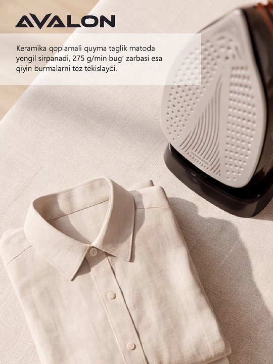 Bug‘ bilan namlaydigan dazmol Avalon AVL-SI-872