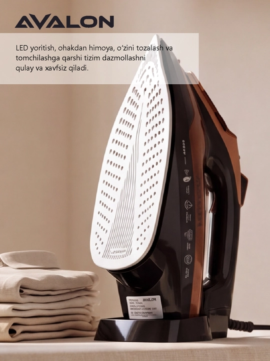 Bug‘ bilan namlaydigan dazmol Avalon AVL-SI-872