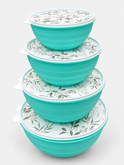 Universal plastik idish qopqoqli 4 tasi 1 da to‘plam va donalab 0.7–4 L