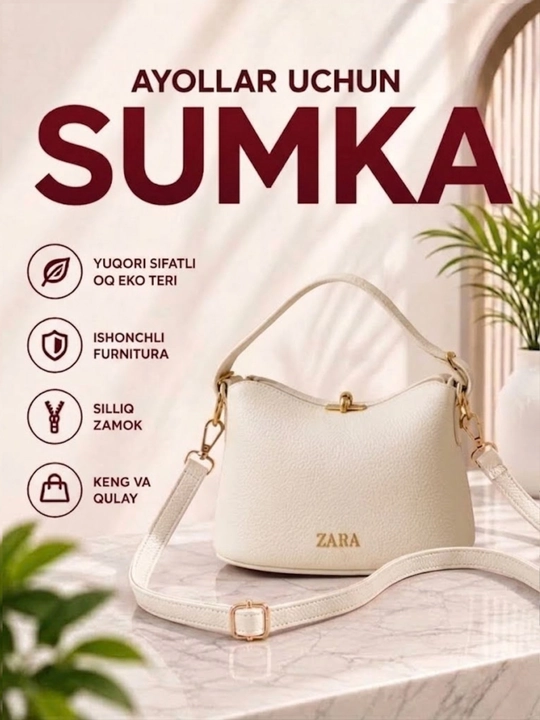 Zara ayollar sumkasi — zamonaviy yelka sumkasi - 