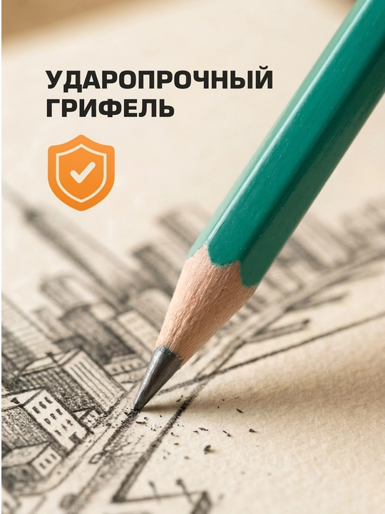 Карандаш 12 шт. HB с ласт. 50000 Deli