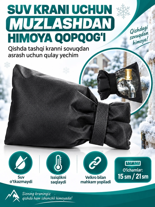Tashqi suv krani uchun sovuq va muzlashdan himoya qoplami