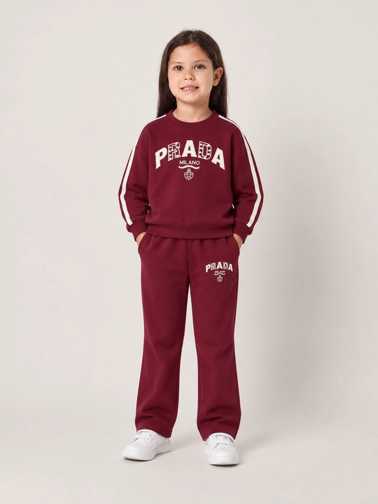 Qizlar uchun PRADA sport komplekt, ikki qismli kiyim, kofta va shim, 6–11 yosh