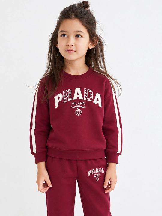 Qizlar uchun PRADA sport komplekt, ikki qismli kiyim, kofta va shim, 6–11 yosh - 
