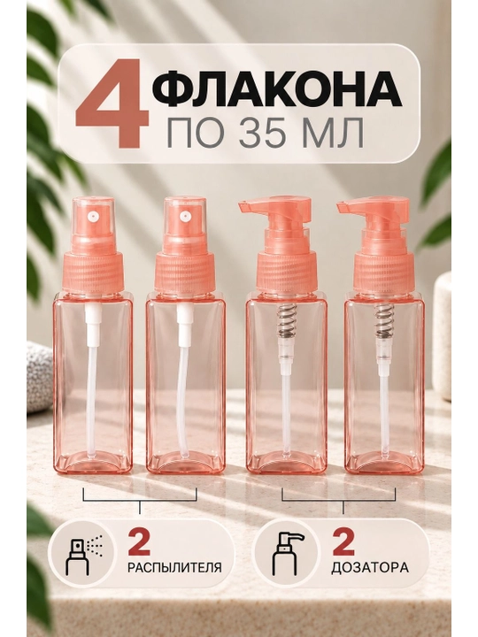Kosmetika uchun yo‘l flakonlari, bankachalar, yo‘l uchun flakonlar to‘plami