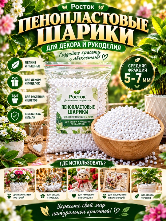 O‘simliklar dekori va qo‘l mehnati uchun penoplast sharlar - 