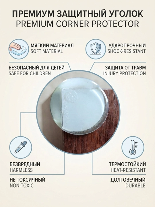 Уголки для безопасности детей Блокиратор для мебели Защитные накладки на углы