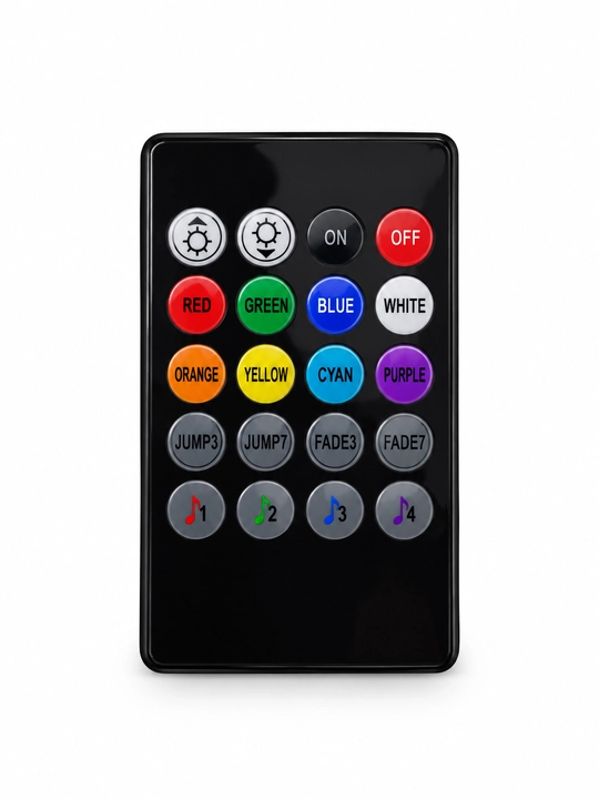 Ichki yoritish, RGB 8 ta rang, 8 ta effekt, pult, musiqa, universal