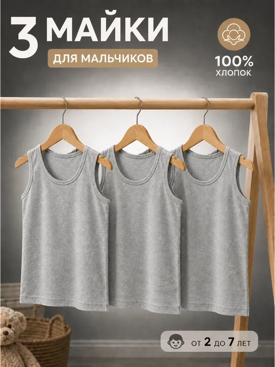Bolalar maykasi, o‘g‘il va qiz bolalar uchun, 1–5 yosh, 100% paxta - 