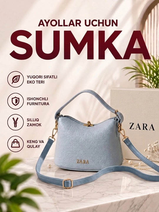 Женская сумка Zara — стильная сумка через плечо - 