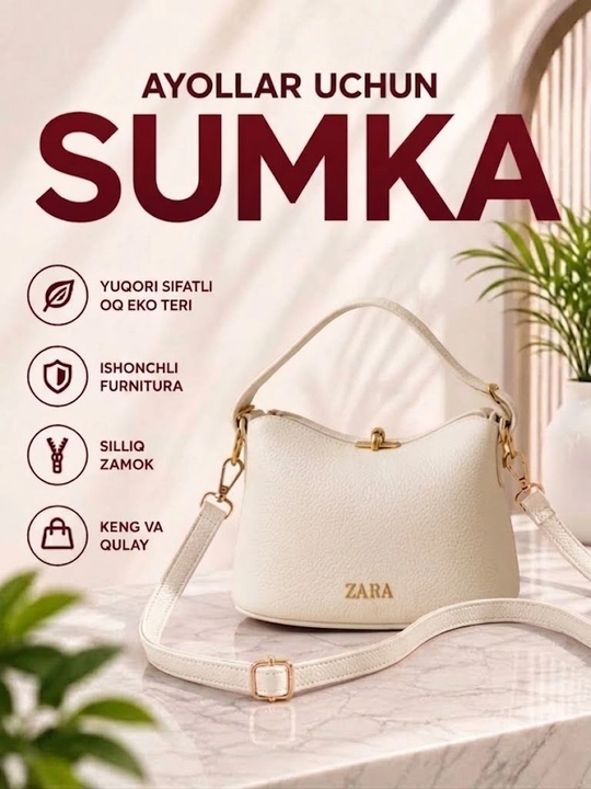 Женская сумка Zara — стильная сумка через плечо - 