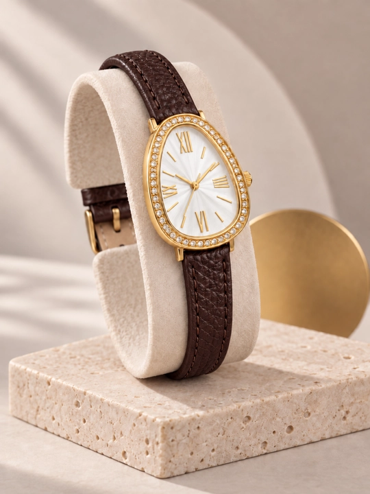 Женские часы, девушек, наручные часы, с кварцевым механизмом, BVLGARI, с кожаным ремешком