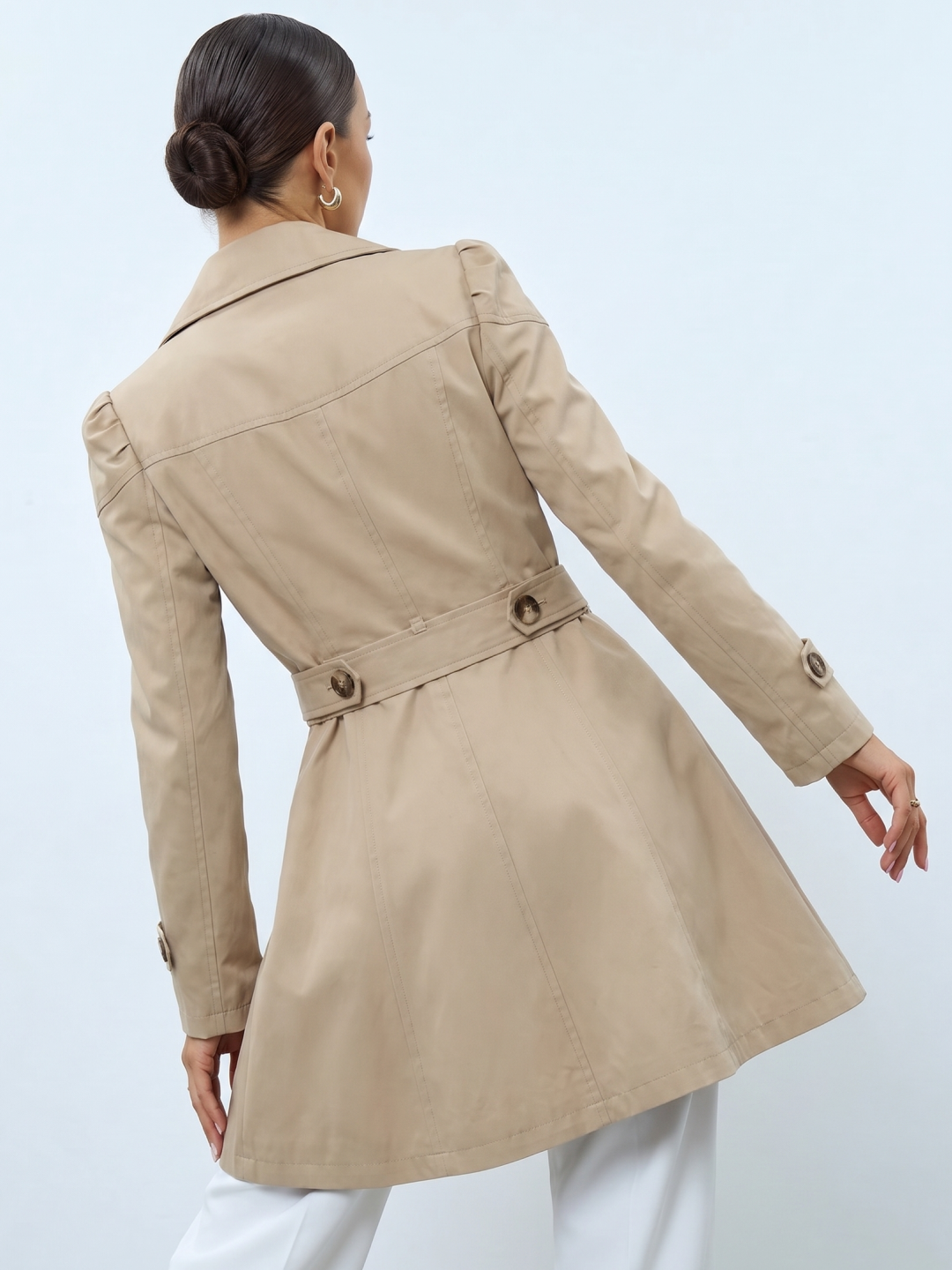 Ayollar uchun o‘rta uzunlikdagi trench plash, M–4XL — ELLY FASHION
