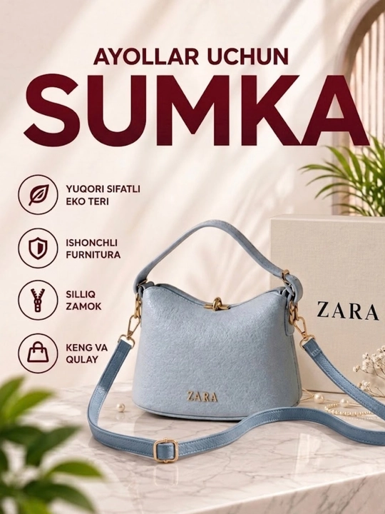 Zara ayollar sumkasi — zamonaviy yelka sumkasi - 