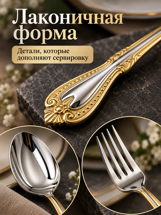 Набор столовых приборов 18 предметов на 6 персон, ложки и вилки