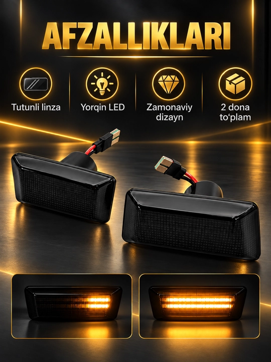 LED-поворотники на крыло с бегущим эффектом, Cobalt, Lacetti, Tracker 2, Onix и Monza
