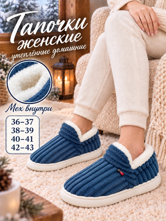 Ayollar shippagi, uyda kiyiladigan, issiq, DIMORE HomeHug, mo‘ynali poyabzal, 36-37–42-43