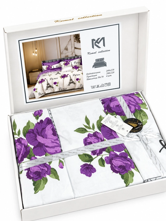 2 kishilik choyshablar to‘plami, 100% paxta, 200×220 sm - 