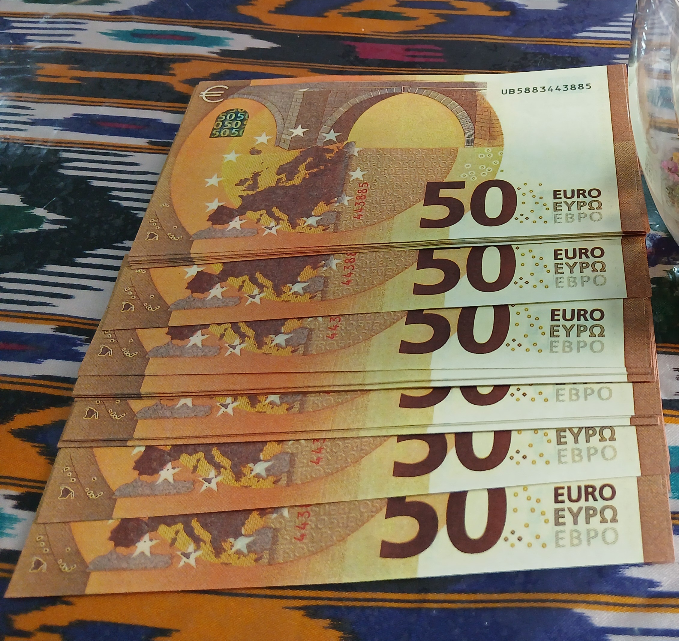 Suvenir Yevro pullar (Euro) 50 100 200 500 nominal