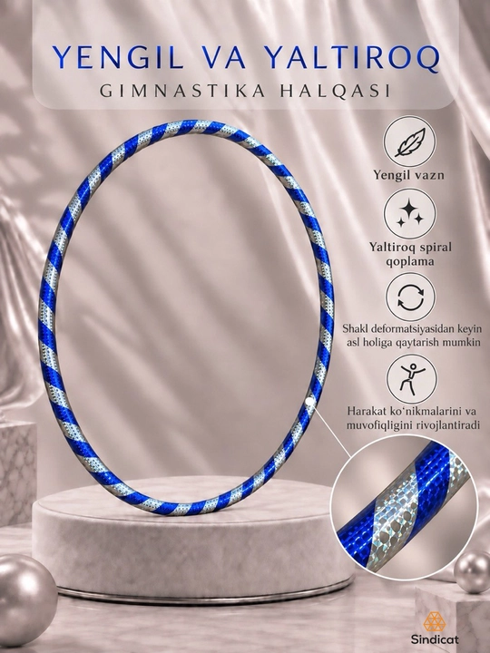 Rangli gimnastika halqasi - bolalar va kattalar uchun yengil, plastik, xula-xup