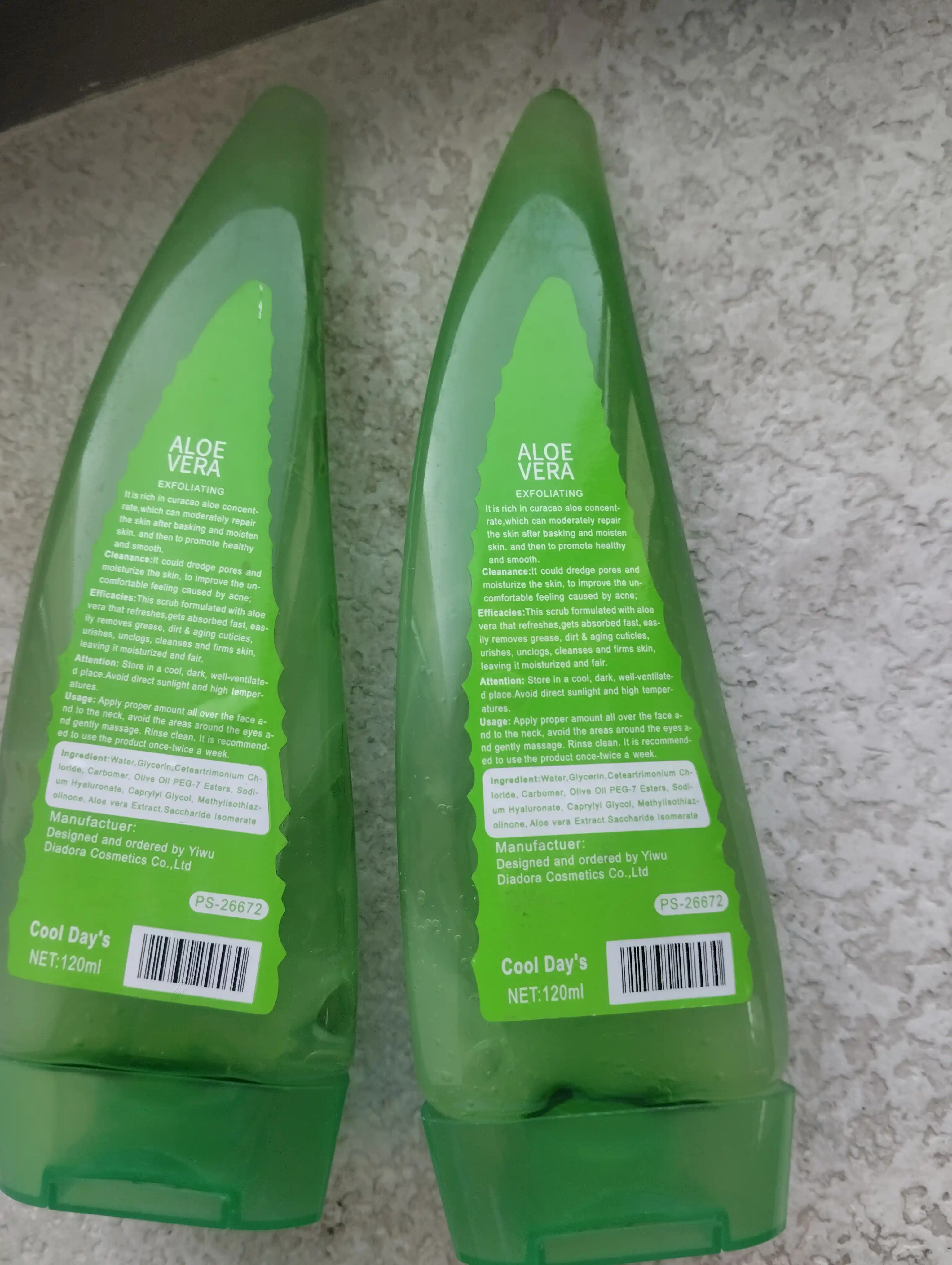 2 dona 99% Aloe Vera universal geli to‘plami, 260 ml × 2