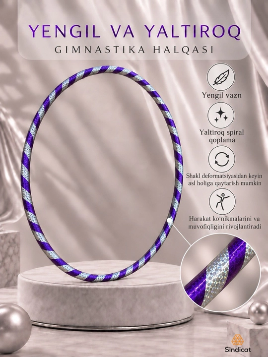 Rangli gimnastika halqasi - bolalar va kattalar uchun yengil, plastik, xula-xup