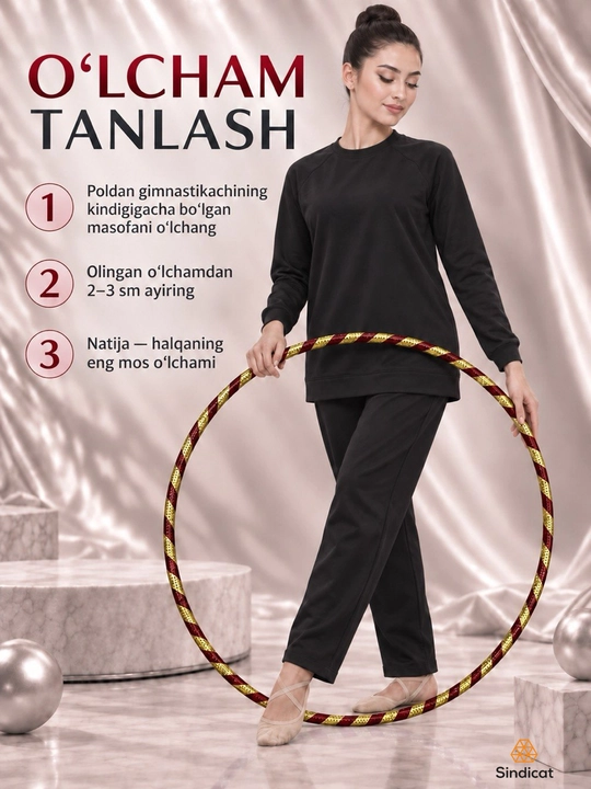 Rangli gimnastika halqasi - bolalar va kattalar uchun yengil, plastik, xula-xup