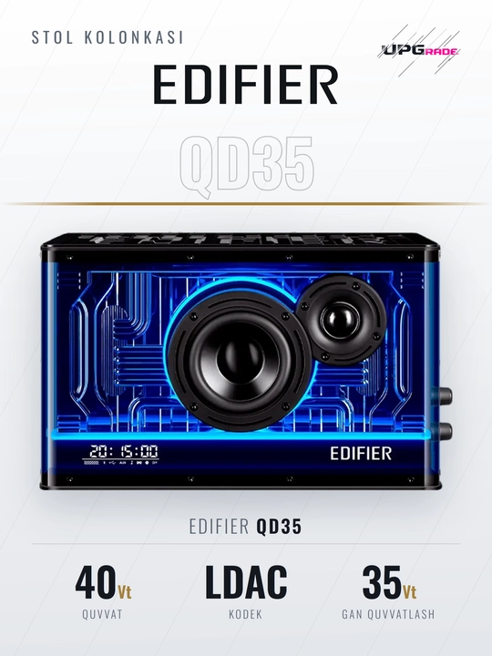 Колонка компьютерная Edifier QD35, 40 Вт, Hi-Res Audio, Bluetooth, чёрная
