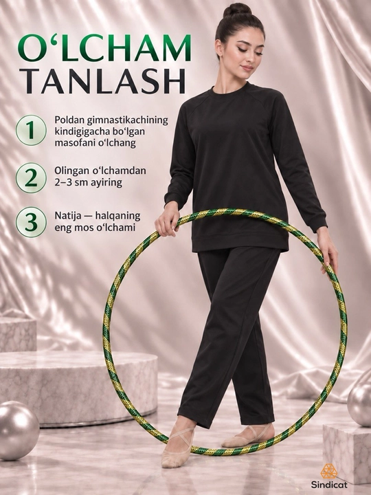 Rangli gimnastika halqasi - bolalar va kattalar uchun yengil, plastik, xula-xup