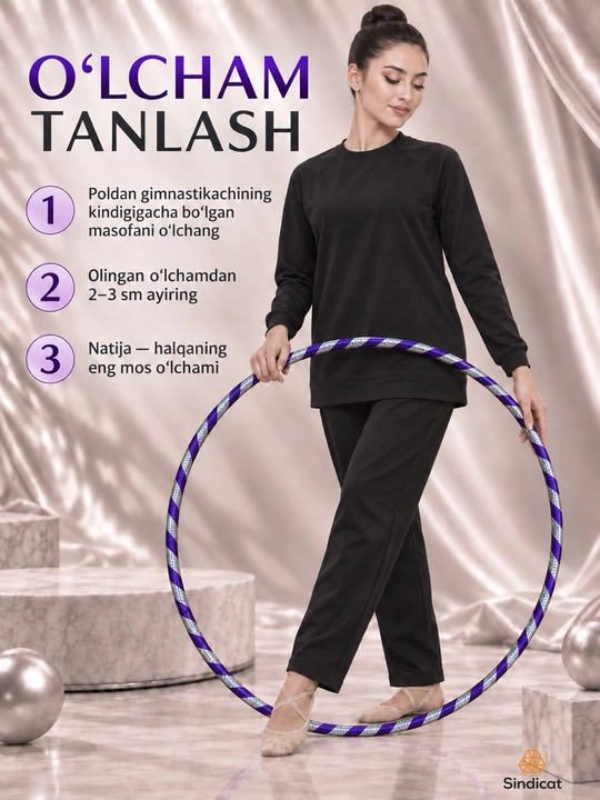 Rangli gimnastika halqasi - bolalar va kattalar uchun yengil, plastik, xula-xup