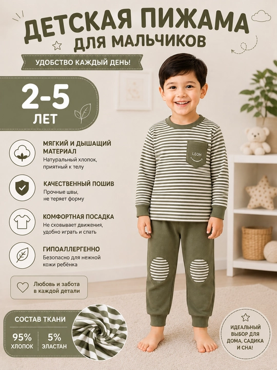 Детская пижама для мальчиков и девочек, удобная для сна дома