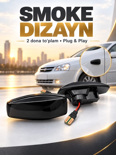 Chevrolet Cobalt, Lacetti, Tracker 2, Onix, Monza uchun qora LED burilish chirog‘i, 2 dona