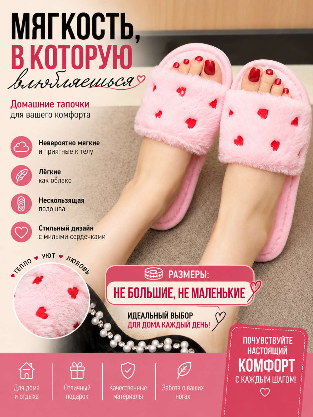 Домашние тапочки для женщин, тапочки женские - 