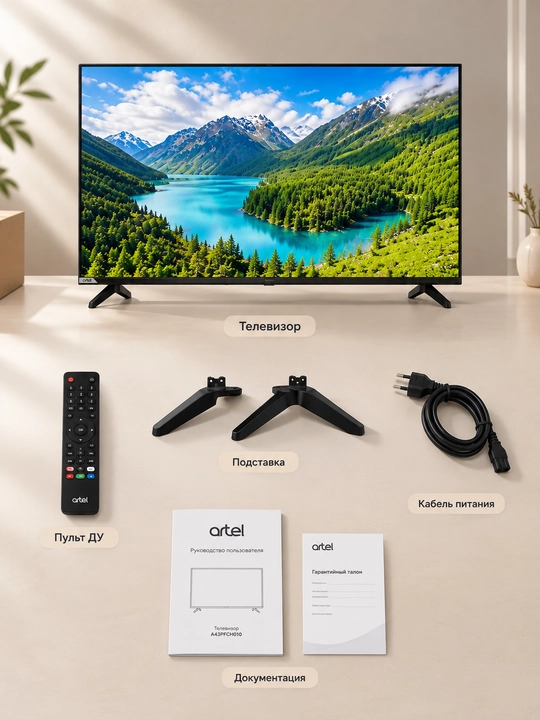 Телевизор Artel A43PFCH010 TV,подключение по Bluetooth и Wi-Fi,Smart TV телевизор,смарт ТВ
