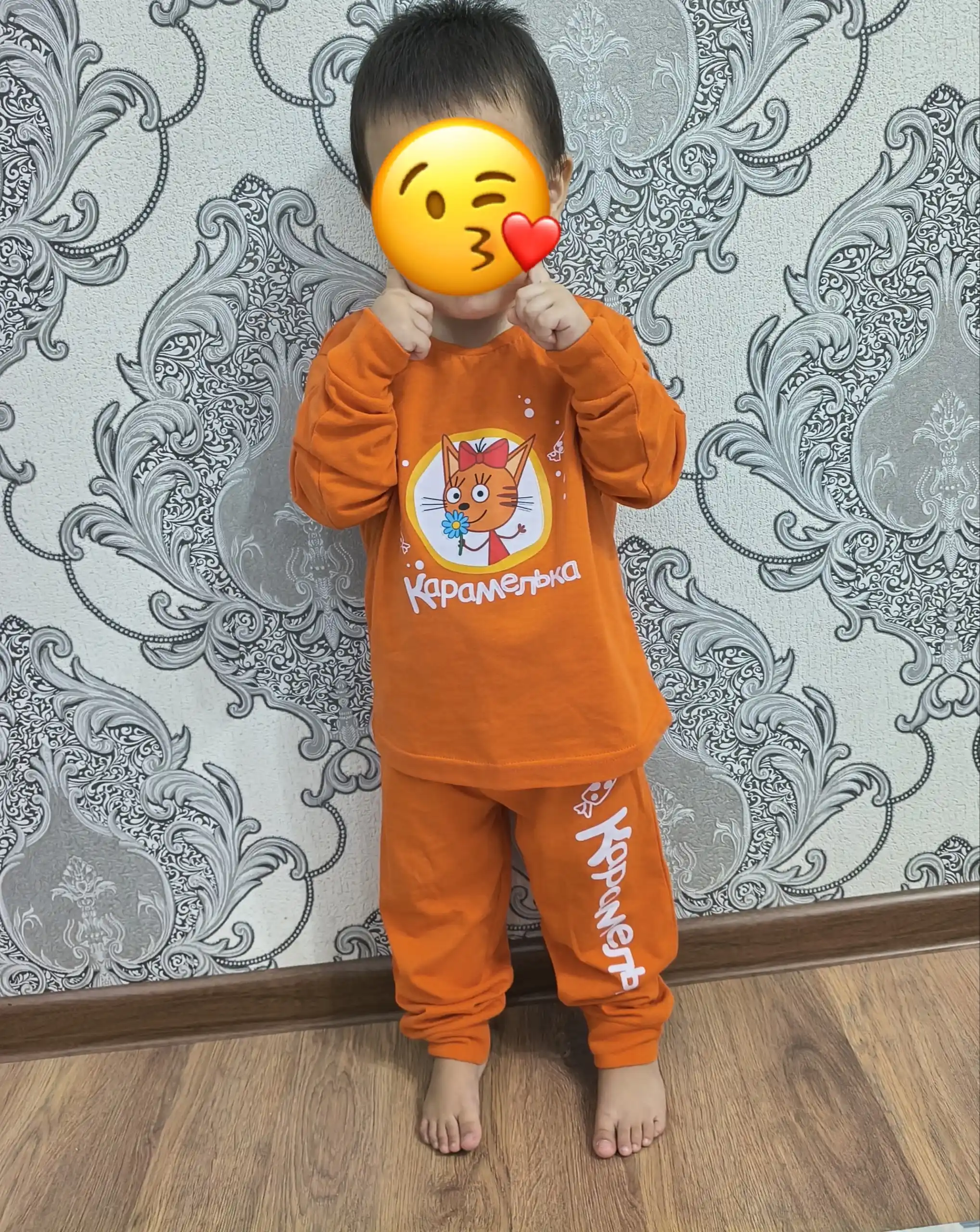 WEERIT bosma naqshli paxtalik bolalar pijamasi uyqu kiyimi to‘plami 