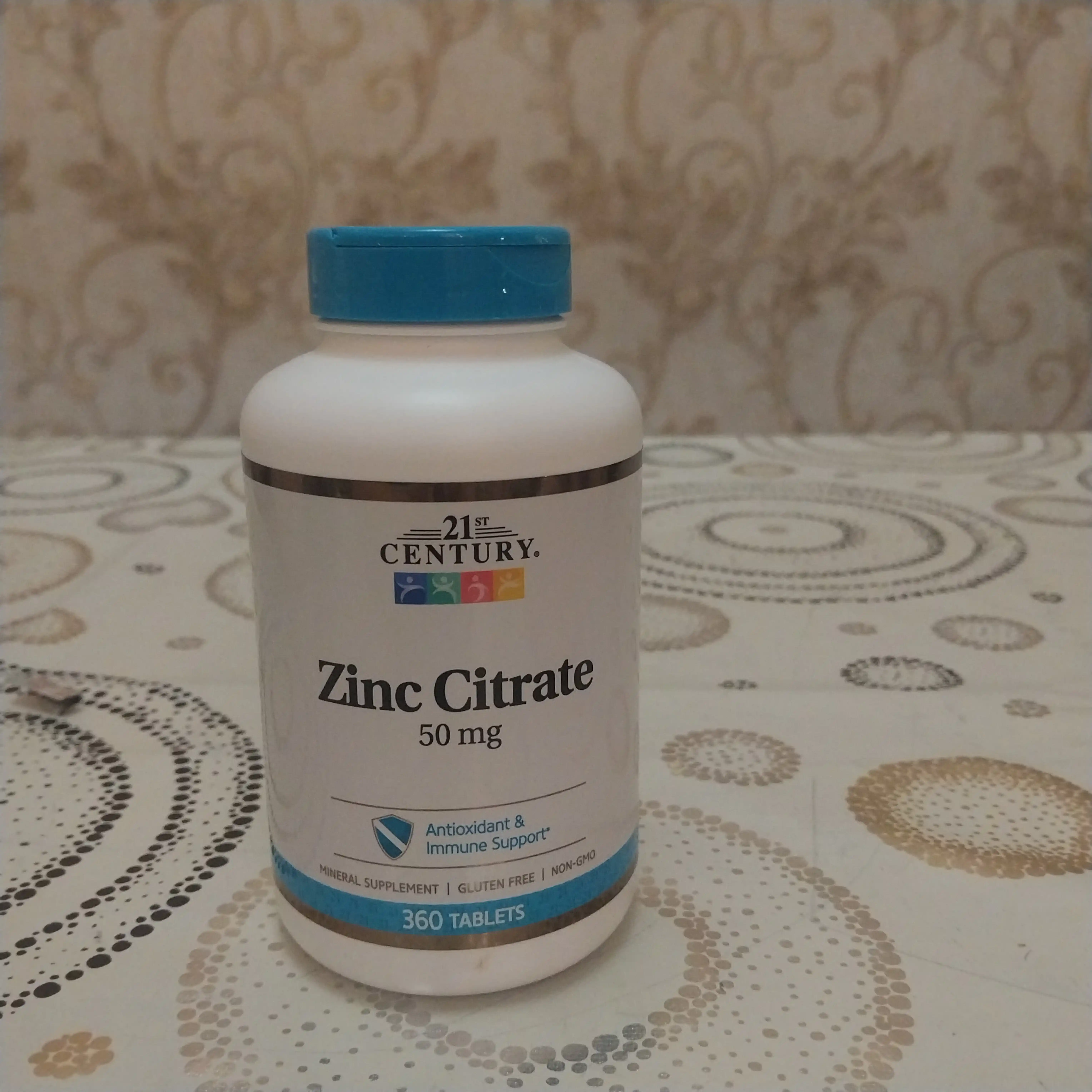 Цинк Цитрат, 21st Century Zinc Citrate 50 мг, 60/360 таблеток