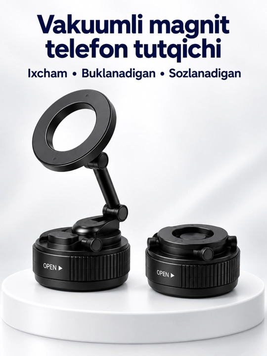 K007 vakuumli magnit telefon tutqichi, buklanadigan va sozlanadigan