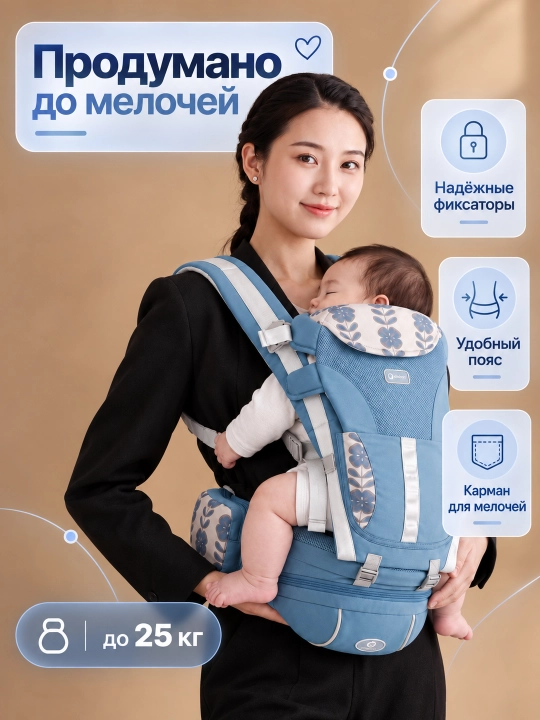 Эргономичный рюкзак-кенгуру для детей 0–4 лет
