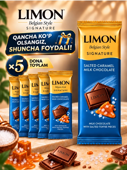 Shirin plitka LIMON Signature Belgian Style 50 g, 5 va 20 donalik to'plam, Ne'mat