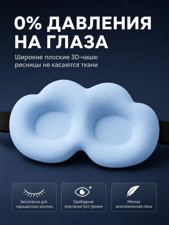 Хлопковая 3D маска для сна, мягкая повязка для глаз