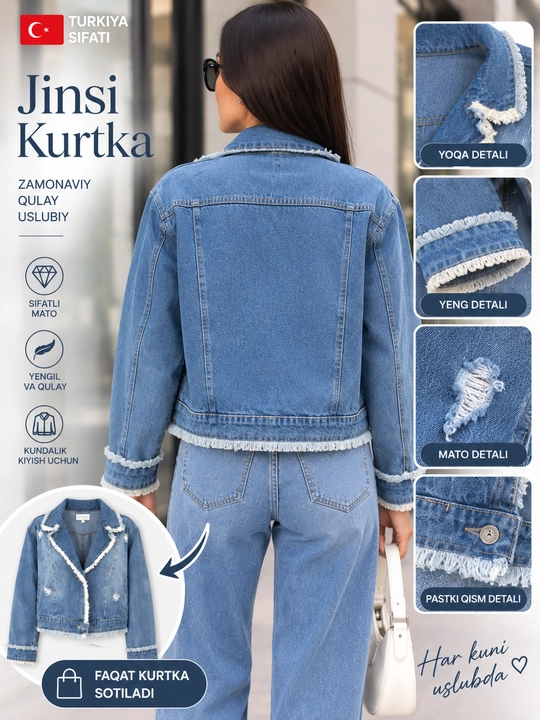 Ayollar uchun jinsi kurtka — zamonaviy va qulay