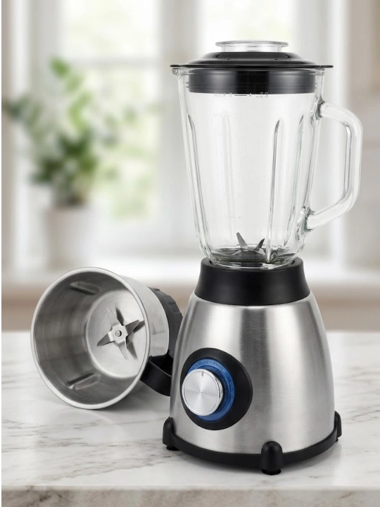Statsionar blender va qahva maydalagich (kofemolka) 2 in 1, 2 litr, zanglamaydigan po‘lat