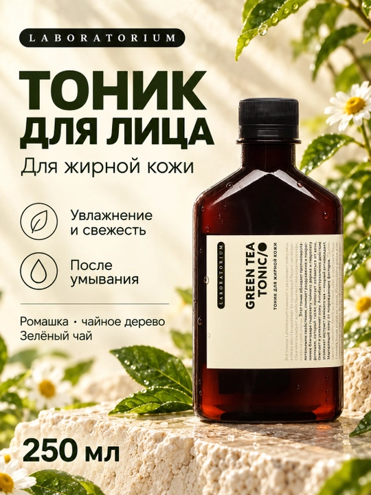 Тоник для лица Laboratorium, 250 мл: зелёный чай, лаванда или Wild Rose - 