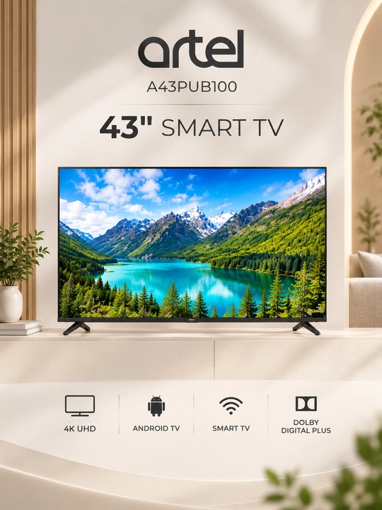 Телевизор Artel A43PUB100 ,TV,подключение по Bluetooth и Wi-Fi,Smart TV телевизор,смарт ТВ