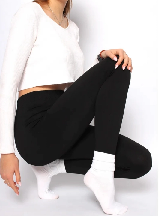 Qalin legginslar ayollar va qizlar uchun ichki mo‘ynali, baland belli qishki losina S-XL