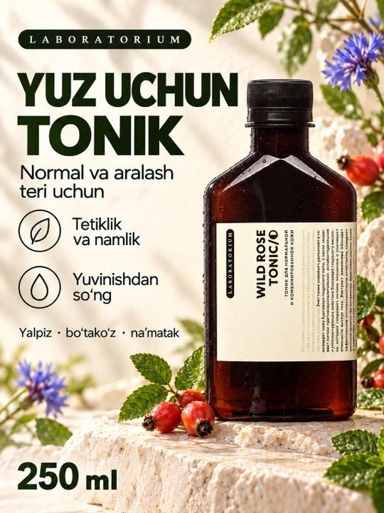 Тоник для лица Laboratorium, 250 мл: зелёный чай, лаванда или Wild Rose